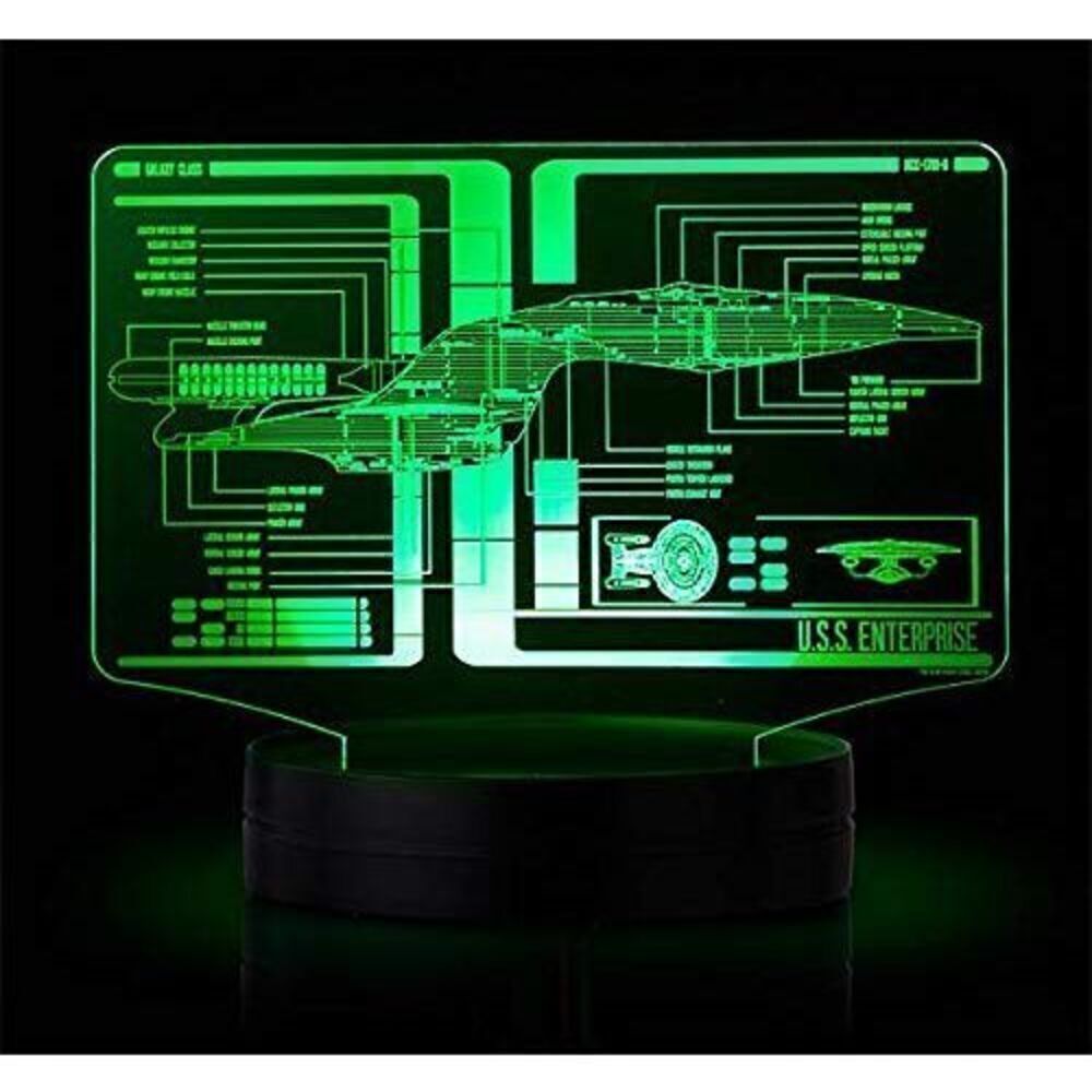 STAR TREK USS ENTERPRISE Schematic Acrylic LED SET - TOS & NEXT GENERATION NIB